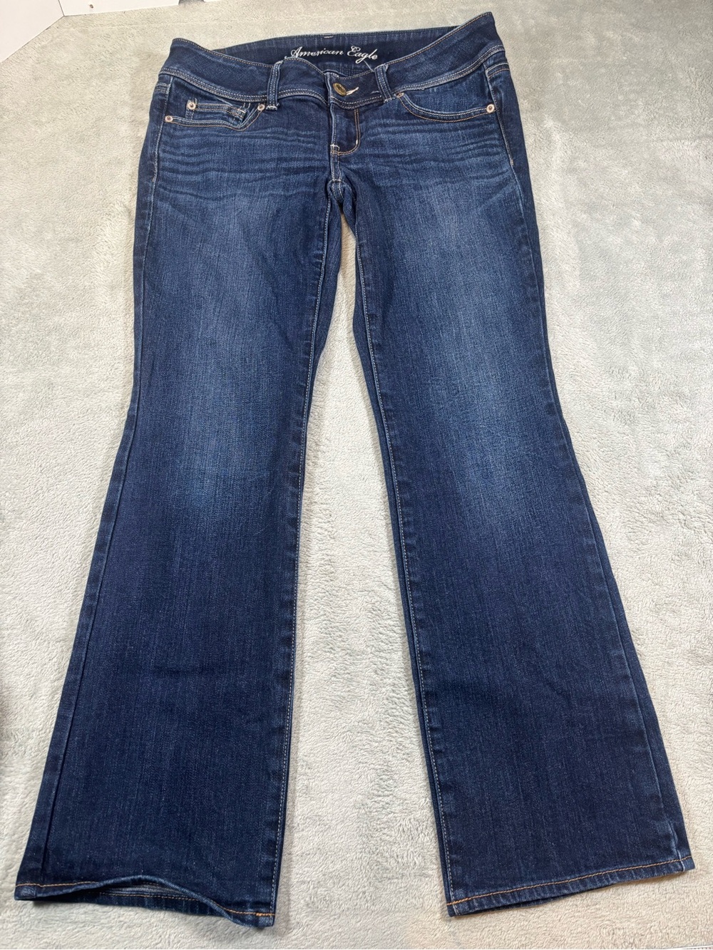 American Eagle Slim Bootcut Jeans Size 6 Dark Wash Stretch Low Rise 2010